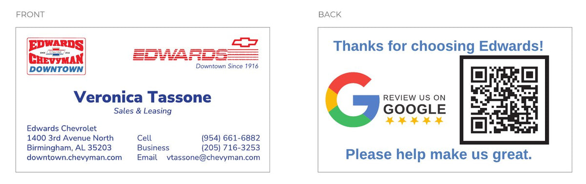 How Edwards Chevrolet Gets Business Cards for Every New Hire