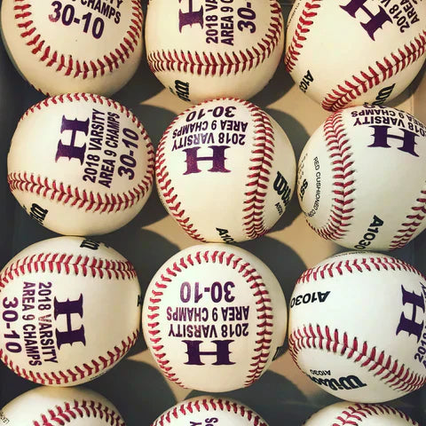 Pad Printed Baseballs durable ink 
