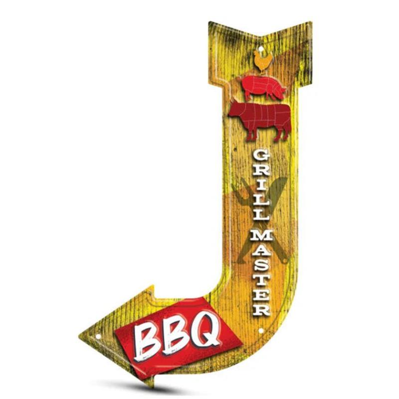 Tin-Tacker Aluminum Embossed J Arrow Sign 11.30 x 17.80