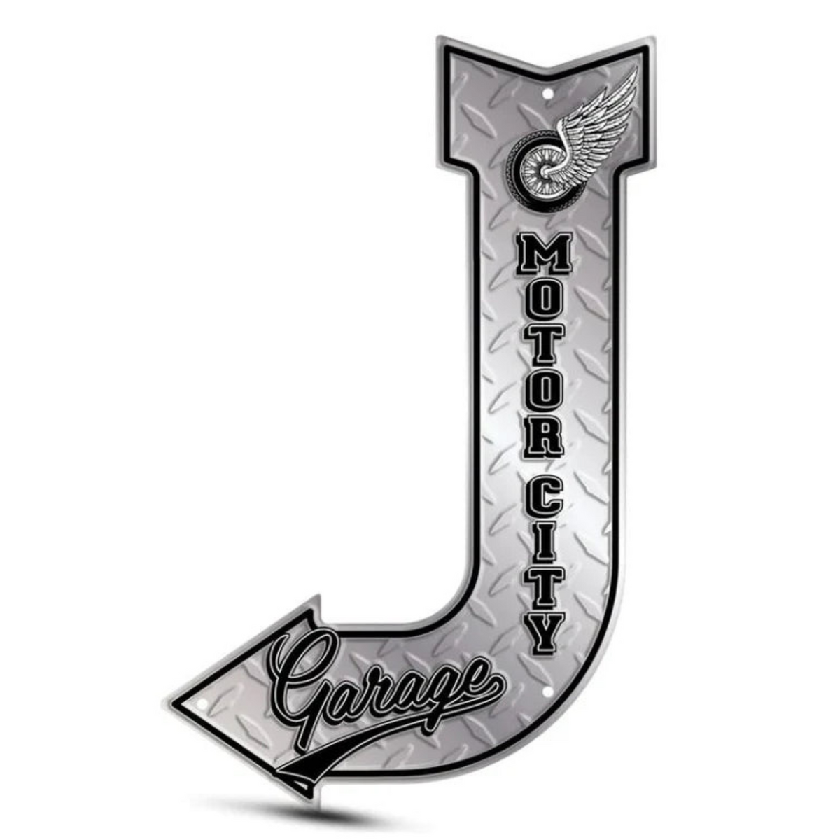 Tin-Tacker Aluminum Embossed J Arrow Sign 11.30 x 17.80