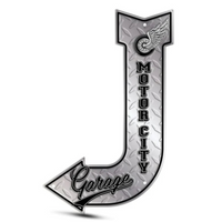 Tin-Tacker Aluminum Embossed J Arrow Sign 11.30 x 17.80