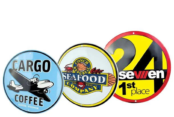 Aluminum Embossed Circle Signs No. CS16 16”