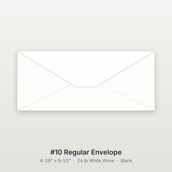 Blank #10 Envelopes, 24 lb White Wove, 4-1/8" x 9-1/2"