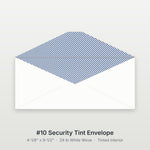 Blank #10 Security Tint Envelopes, 24 lb White Wove, 4-1/8" x 9-1/2"