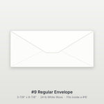 Blank #9 Envelopes, 24 lb White Wove, 3-7/8" x 8-7/8"