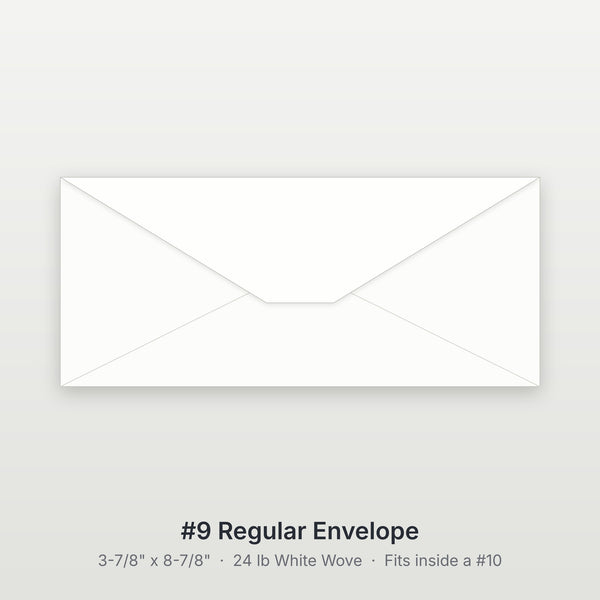 Blank #9 Envelopes, 24 lb White Wove, 3-7/8" x 8-7/8"
