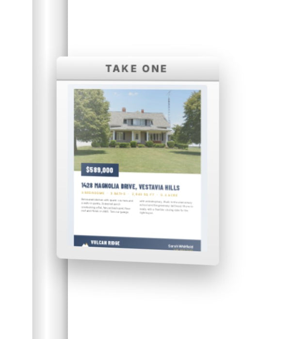 Real Estate Brochure Box, Take One