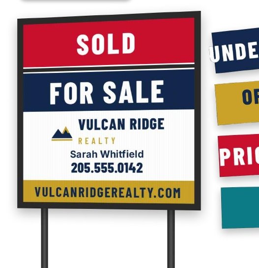Real Estate Sign Riders 6" x 24" & 6" x 18"