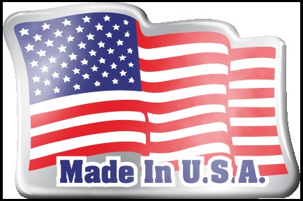 Domed decal with American flag design