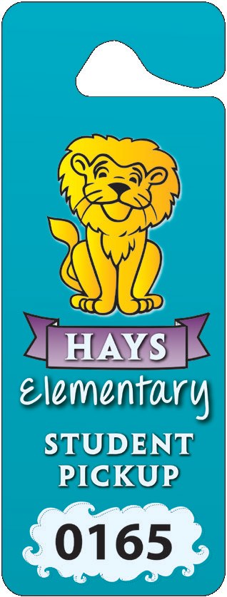 Giant hang tag student pickup permit for schools