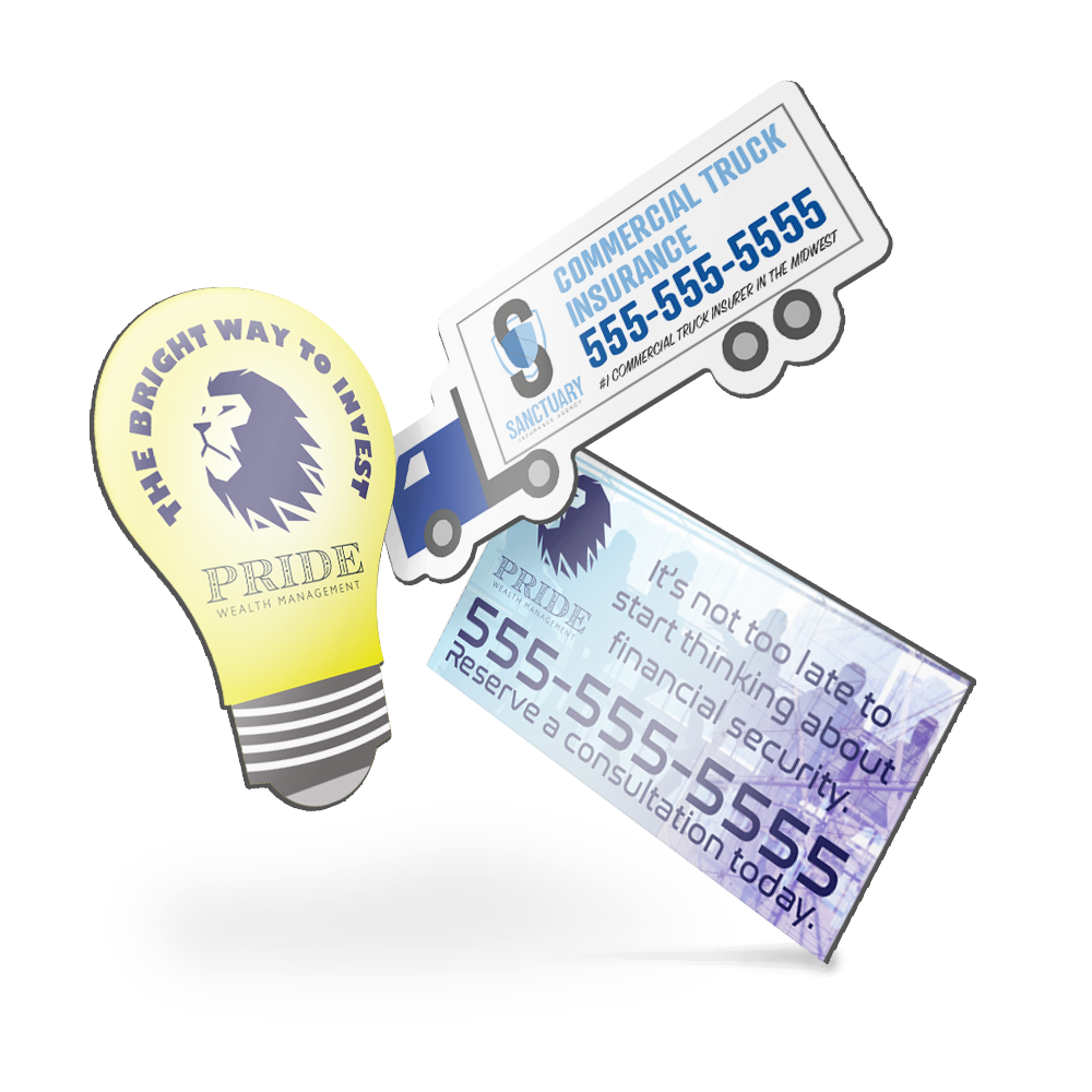 Full color custom mini magnets for dealership promotional giveaways
