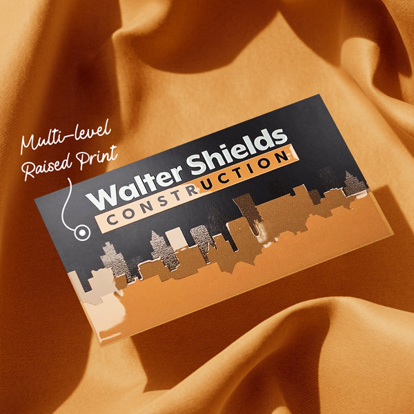 Raised UV business cards